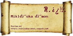 Miklóska Ámon névjegykártya